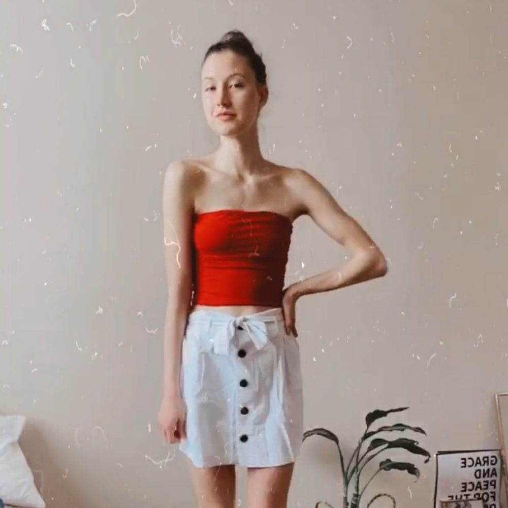 Brandy Melville Red Crop Tube Top